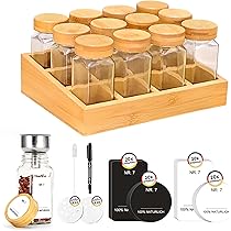 SAEIV Premium Bamboe Houten Bekleding Kruidenpotten, (35 x 120 ml
