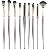 Eupneicu Professional Makeup Brushes, Eyeshadow Brush Kit, Eyelining, Blending - Best Choice Essential 9 Pieces, Professional