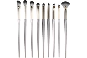 Eupneicu Pinceaux De Maquillage Set [9 Unités], Pinceaux De Maquillage Yeux, Outils De Maquillage Pour Ombres À Paupières Et Sourcils [or]