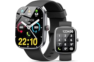 Kuizil Smartwatch Uomo Donna con Effettua o Risposta Chiamate, 1.91" Orologio Smart watch con Sonno/Cardiofrequenzimetro, SpO2, Fitness Tracker, 100+ modalità Sportive, IP68 Impermeabile