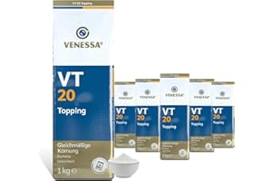 ‎VENESSA Venessa VT20 Topping Pulver, 5 x 1kg Milchpulver für perfekten Milchkaffee und Cappuccino, 5er Vorratspackung, Kaffeevollautomaten & Vending geeignet (20% Magermilchpulver)