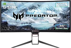 Predator Z35P Gaming Monitor 35 Zoll (89 cm Bildschirm) QHD, HDMI:50Hz, DP:100Hz, OC DP:120Hz, 4ms (G2G), HDMI 1.4, DP 1.2, höhenverstellbar, GSync
