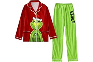 BFTHWY 𝑮𝒓𝒊𝒏𝒄𝒉 Set Women Sports Oversize Stylischeen Outfit Langärmlige Christmas Boyfriend Damen mit Reverskragen Print