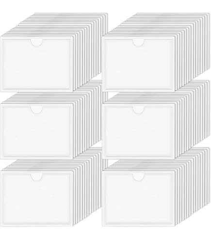 20 Pochettes Autocollantes Transparentes CAASFOOY - Porte-Étiquettes Adhésives | Protection Cartes & Documents