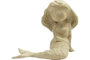 DECOPATCH Décopatch SA211C Meerjungfrau (aus Pappmaché, Größe S, 11,5 x 17 x 15,5 cm, zu Personalisieren) 1 Stück natur