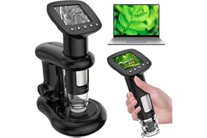 CAINDA Digital Microscope with 2" Screen for Adults Kids, Coin Magnifier with Light and stable stand, Hobbyist Microscope Magnifying Glass 100X, Collector Pocket Jewelers Loupe