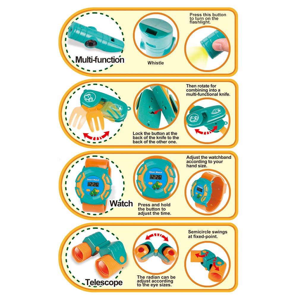 LBLA-Tente-De-Camping-Enfant-avec-Cuisine-et-Kit-de-Survie-Accessoires-dExtrieurJouet-Jeu-Aventurier-pour-des-Gamins-de-3-Ans