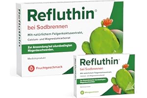 ‎REFLUTHIN Refluthin bei Sodbrennen | 16 +16 Kautabletten in Frucht- und Minzgeschmack | Medizinprodukt | Reflux-Beschwerden & Sodbrennen | neutralisiert überschüssige Magensäure | vegan & glutenfrei