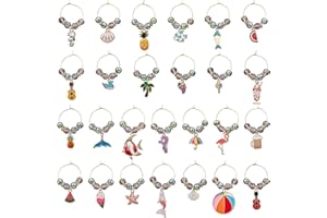 WEWAYSMILE Glas Identifikations Getränke,Weinglas Charms Ringe,Weinglas Charms,für Wein-Cocktail-Verkostungs-Gastgeschenke