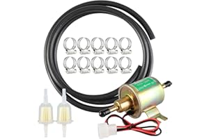 CarBole Universal Electric Fuel Pump 4-7PSI,12V with Fuel Hose and Clamps Stainless Steel,HEP-02A,Diesel Pump,Petrol Pump