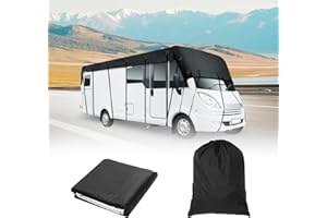 FINEFIZZ Waterproof Caravan Cover, 6.5M x 3M Caravan Motorhome Protective Roof Protection Cover, 210D Motorhome Top Protection Tarpaulin Cover, Foldable Caravan Protective Cover (6.5m x 3m)