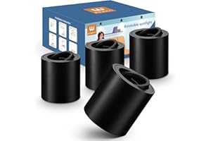 wowatt Lot de 4 Spots de Plafond Noir, Spot LED en Saillie Orientable, Plafonnier Spot avec Douille GU10, pour Modules GU10 et LED, Spot Plafonnier en Aluminium, Ø80x85mm, Rond(Sans lampe GU10)