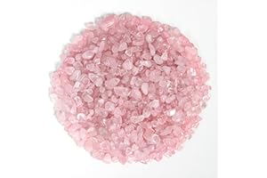 ORIENTREA Mini Quartz Rose pierres polies de cristal, Quartz rose naturel de 500 g, Petite Passée Chips écrasé Pierre Guérison Reiki Cristal Bijoux Décoration de la Maison
