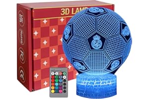 INTUPGD Regalo de Fútbol para niños, 16 colores cambiantes con control remoto, fútbol luz nocturna 3d ilusión juguete regalo creativo cumpleaños de Navidad, comunion niño, Decoración