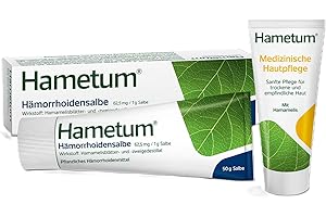 ‎HAMETUM Hametum Hämorrhoiden Salbe 50g + Hametum Hautpflegecreme 20g | pflanzliches Arzneimittel mit Hamamelis | entzündungshemmend | lindert Juckreiz und Brennen gegen anfängliche Hämorrhoiden Beschwerden