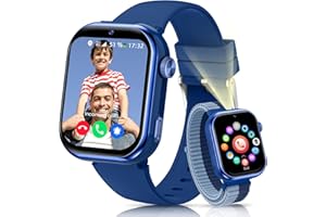 RUXINGX 4G Reloj Inteligente Niño, Smartwatch Niños con GPS, Llamadas, IP68 Impermeable, Doble Cámara, Chat de Voz, Linterna, Modo Escuela, Podómetro, Despertador Reloj Inteligente Niñas y Niños Azul