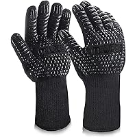 MILcea Grillhandschuhe BBQ Handschuhe Ofenhandschuhe Hitzebeständige Grill Lederhandschuhe Backhandschuhe Topfhandschuhe…