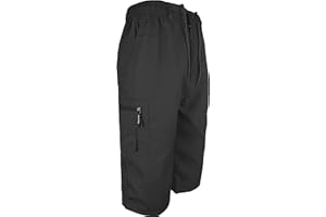 Kapray Clothing Mens 3/4 Elasticated Waist Summer Cotton Swim Beach Cargo Combat Shorts M - XXL
