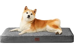 EHEYCIGA Orthopädisches Hundebett Mittelgroße Hunde, Hundekissen Waschbar Flauschig, Hundematte Hundematratze mit Abnehmbarem Deckel für Kiste