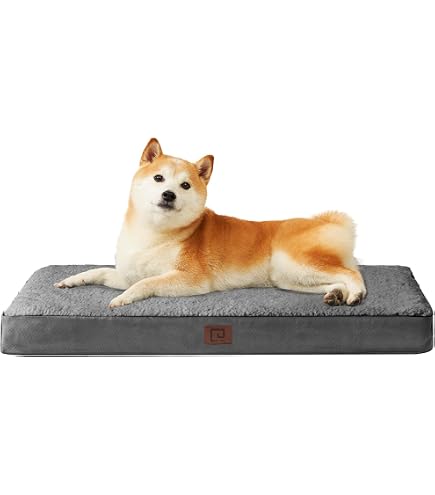 Materasso Per Cani Nobleza 3 In 1 – Imbottitura A 6 Punti, Fondo Antiscivolo, Lavabile, Taglia L (110x73 Cm), Grigio, Per Casa E Viaggi