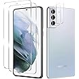 Galaxy S21 Tempered Glass Screen Protector + Camera Lens Protector [ 2 + 2 Pack ][Case Friendly] [Anti-Scratch] [Ultrasonic Fingerprint Unlock] Clear HD Glass Protective Film for Samsung Galaxy S21