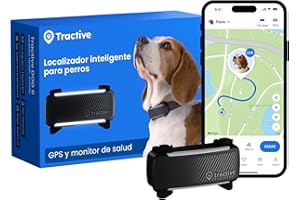 Tractive - GPS perros | 2025 Edición | N.º 1 del mercado | Localización en tiempo real | Alertas antifuga | Monitor de actividad | Avisos de salud | Seguimiento de ladridos (Negro)