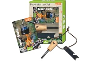 ‎MOSES Moses. Expedition Natur Feuerstarter-Set, Feuerstahl für Outdoor & Survival, Magnesium Firestarter mit Flaschenöffner Sechskantschlüssel & Feuer-Guide