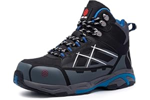 LARNMERN Zapatos de Seguridad para Hombre Mujer Antideslizante Zapatos de Trabajo Punta de Acero Antipinchazos Ligero Comodos Botas de Seguridad