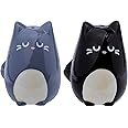 Puckator Feline Fine Black & Grey Cat Ceramic Salt & Pepper Set