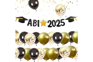 WWISTOA Abitur 2025 Decoration, ABI 2025 Black Gold Garland, Graduation Decoration, Graduation Banner, Graduation 2025 Gifts (17)