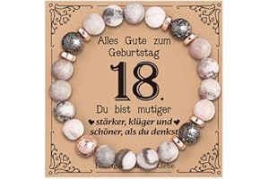 VivaJoy Geschenke für Frauen, Geburtstags Armband Damen Naturstein, 16. 18. 30. 40. 50. 60. Geburtstag
