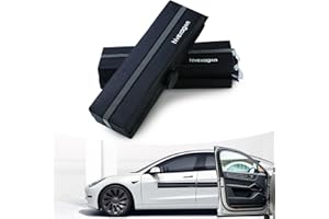 HIVEXAGON Car Door Dent Protectors Compatible with Steel or Aluminum Door - Removable Soft Cushion Protector Made with PU Leather and Built in Magnets and Suction Cups for All Types of Door Frame (2, Black)