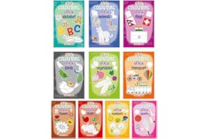 Little Colouring Books for Kids (Set of 10 Books) - Gift to children for painting, drawing and colouring - Alphabets, Animals