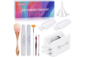 ‎WAKANIYA Dipping Powder Tools Set - 8 Pcs Dip Pulver Recycling Tablett System Dip Powder Nails Set Starter Kit mit Powder Container Tray Nagelstaubbürste Nagelfeilen Dipping Powder Zubehör für Maniküre