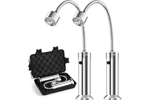 MojiDecor Lampe pour Barbecue Lot de 2 Lumières LED de Gril BBQ avec Base magnétique Rotation à 360 Degrés Flexible Réglable pour Barbecue, Camping, Fête, Extérieur