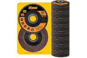TPMAX 40PCS 115mm Flap Disc - 4-1/2 Inch - Sanding Grinding Wheel for Angle Grinder Type #27 - Aluminum Oxide Abrasive - Assorted 40 60 80 120 Grits