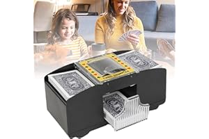 Funmo Kartenmischmaschine Elektrische, Mischmaschine für 2 Decks, Kartenmischer, Karten Mischautomat, Card Shuffler, Kartenmischgerät, Mischelmaschiene für Poker, Texas Hold Em, Blackjack