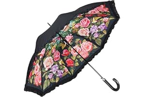 VON LILIENFELD® Ombrello Automatico Donna Fiore Doppio Rivestimento Giardino di rose