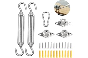 POXIAOER Sail Shade Fixing Kit, Shade Sail Fixings, M6 Stainless Steel Sun Sail Fixing Kit Heavy Duty Hardware Kit for Garden Patio Pergola Triangle Square Rectangle Sun Shade Sails Shade Cloth (Triangle)