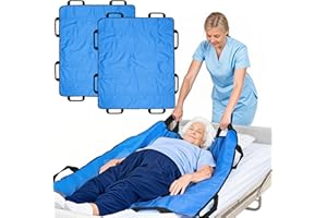 BREENHILL 2 Pack Positioning Bed Pad with Handles,Slide Sheets for Moving Patients on Bed,Transfer Sheet,Draw Sheets for Hospital Bed for Elderly,Repositioning and Lifting 48”x40”