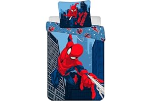 Jerry Fabrics Spider-Man Blue 08" Ropa de Cama para Niños Funda Nórdica 160 x 200 cm y Funda de Almohada 70 x 80 cm Algodón 100%