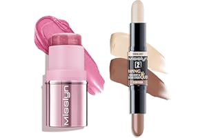 Misslyn Set Multi-Stick Viso, Occhi e Labbra – Stick 3 in 1 Blush, Rossetto e Ombretto con Burro di Karité – 2 in 1 Contouring Illuminante Viso - Facile da Applicare Texture Cremosa, Effetto Naturale