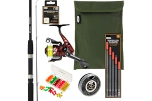 DNA LEISURE Complete Beginners Float Match Fishing Outfit Set Up Rod Reel & Tackle Bundle