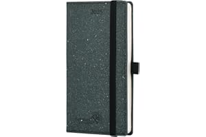 POPRUN Agenda 2025 Semana Vista Bolsillo 16,5 x 9 cm, Papel de Material Renovable, Planificador Semanal 2025 con Tapa Dura, 80 GSM Papel EU, Gris Oscuro