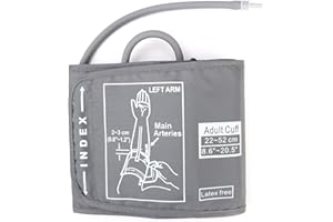 NOVSTUF Misuratore di Pressione Sanguigna Bracciale Extra Large Ricambio Bracciale Pressione da 22-52cm Universale Misuratore Pressione da Braccio Compatibile con la Maggior Parte dei Modelli - Grigio Chiaro