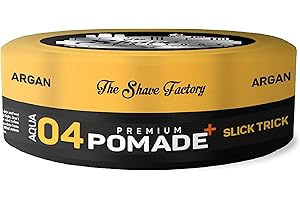 THE SHAVE FACTORY Pommade Premium – 04 Slick Trick 150ml – Pommade Cheveux Tenue Forte, Brillance Moyenne, Contrôle Durable – Base Aquatique Facile à Rincer – Qualité Barbier pour Coiffure Quotidienne