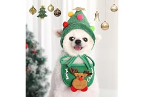 ACXILEXY Ropa de Navidad para Mascotas, Mascota Navidad Baberos Lavables, Navidad Ropa para Mascotas de Cachorros y Gatos, Adecuado para Halloween Navidad Fiestas Eventos Festivos (Verde, Small)