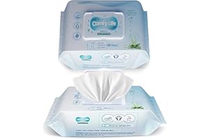 Comfy Life Premium Full Body Cleansing Wet Wipes For Adults - Large Luxury Fresh-feel Rinse-free Fragrance-free Bed Bath Intimate-care Soft Sheets (1 Pack (80 Wipes)