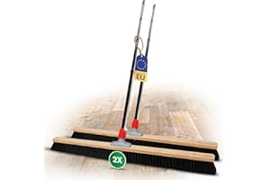 Novaliv Grosser Besen 2X Saalbesen 100 cm mit Stiel Borsten Kunstborsten Besen fein Ideal als Werkstattbesen mit Stiel Hallenbesen Industriebesen Hausbesen Kehrbesen Zimmerbesen Haarbesen Besen Groß