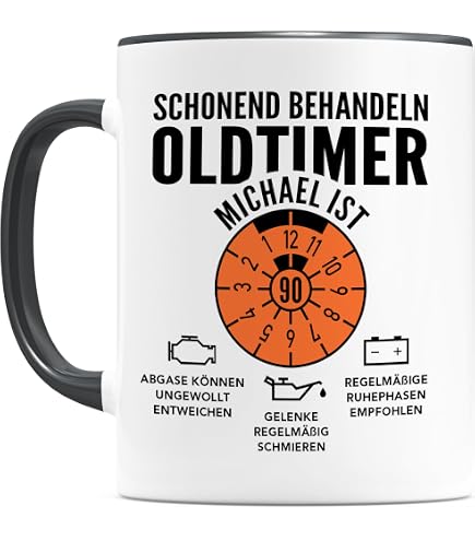 Moonworks Oldtimer Geburtstagstasse – Vintage Design, Keramik, 325 Ml, Spülmaschinengeeignet